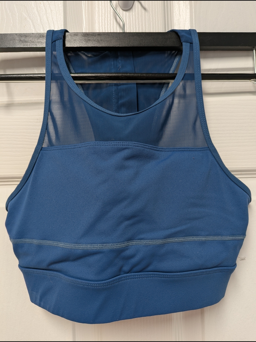 Zyia Active High-Neck Blue Mesh Sports Bra